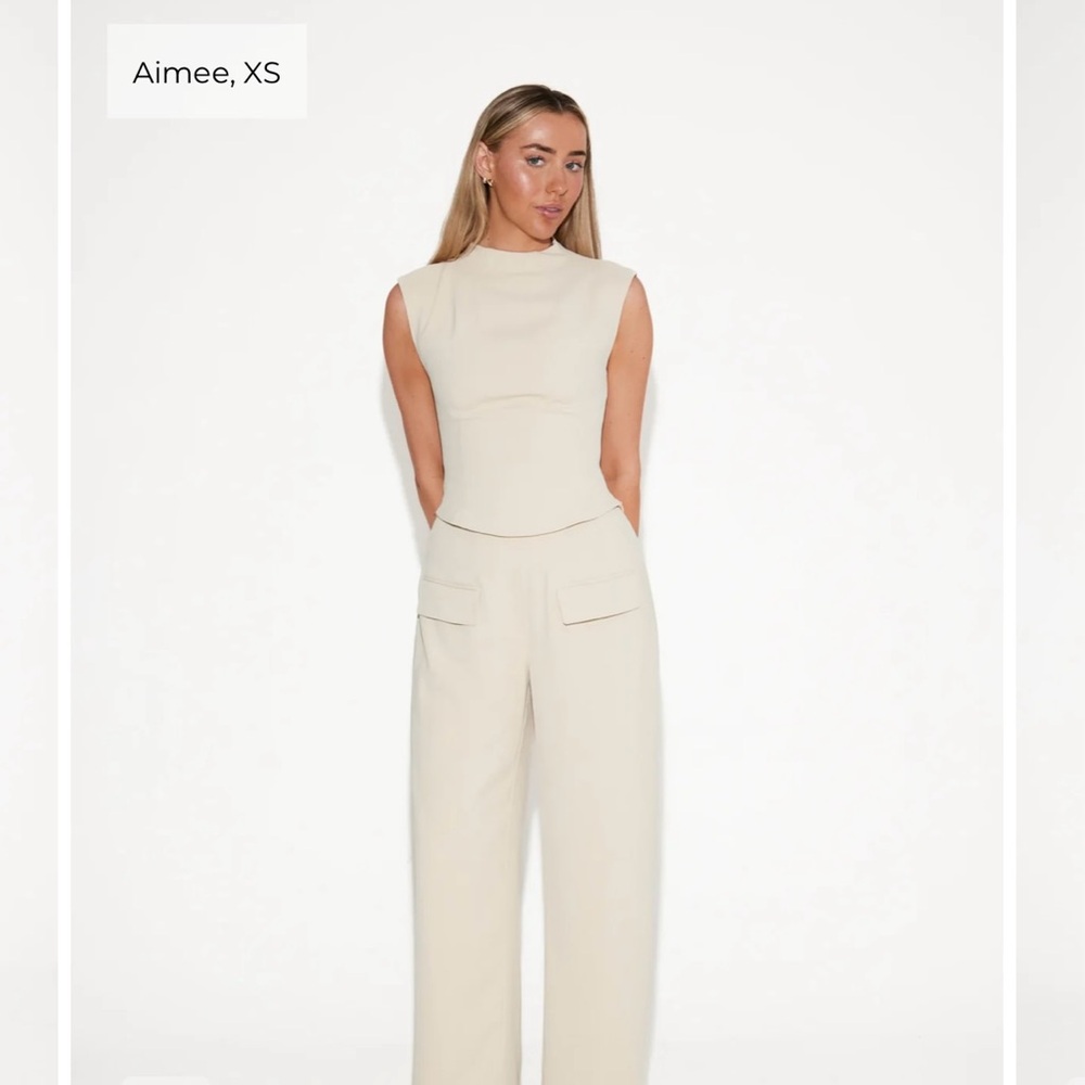 The Ultimate Muse Wide Leg Trousers in Oat